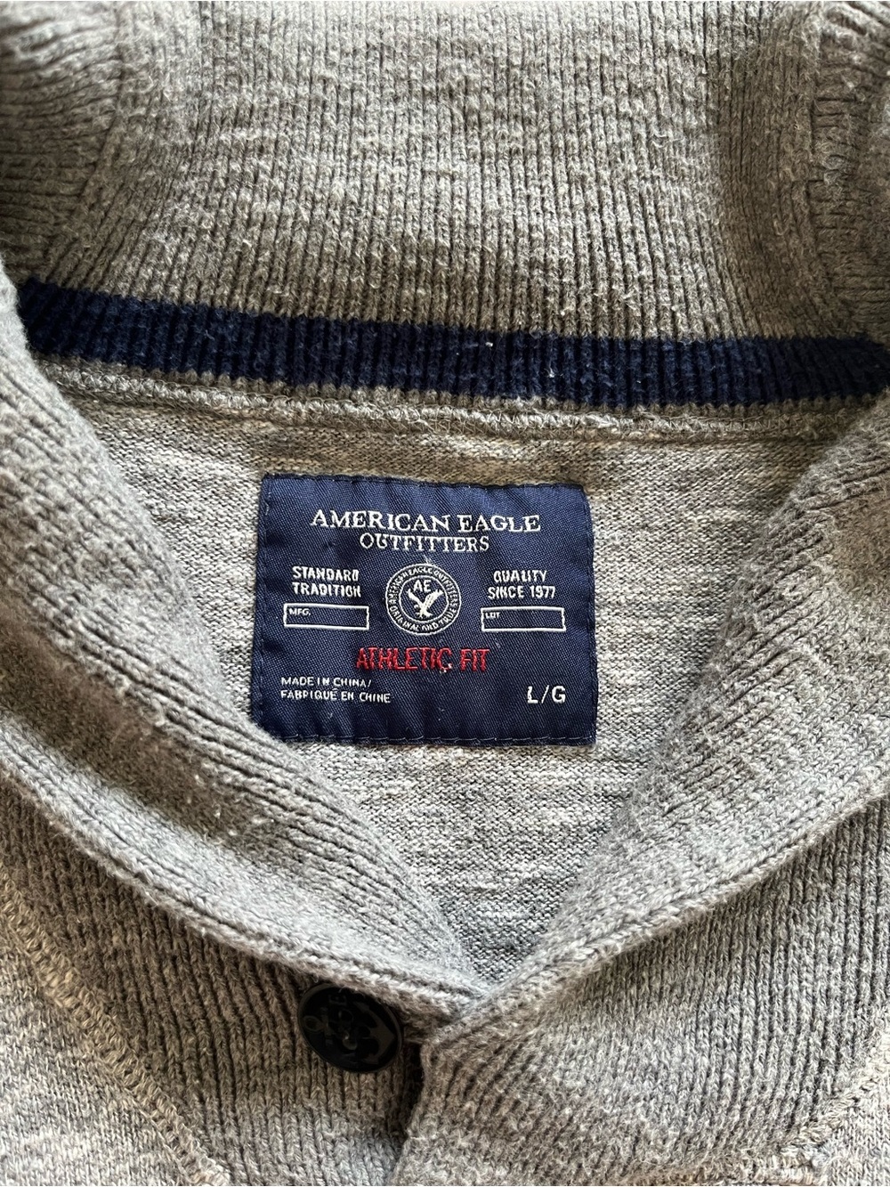 American Eagle Outfitters Men's Light Gray Turtleneck Pullover L - Picture 5 of 7